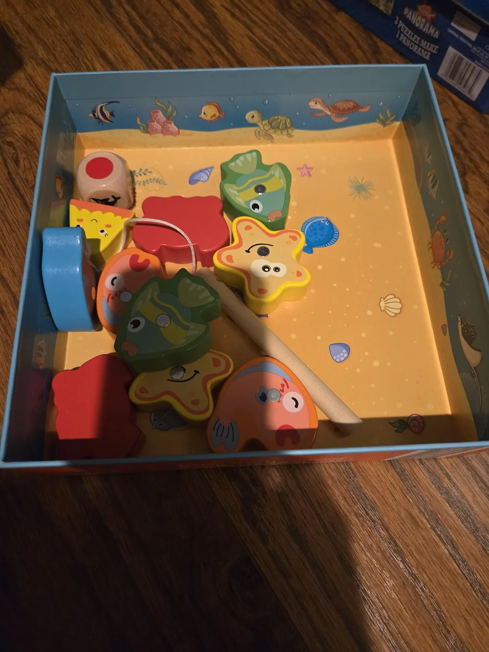 Playland First Fishing Adventure Wood Fishing Game - Orange/Blue/Yellow